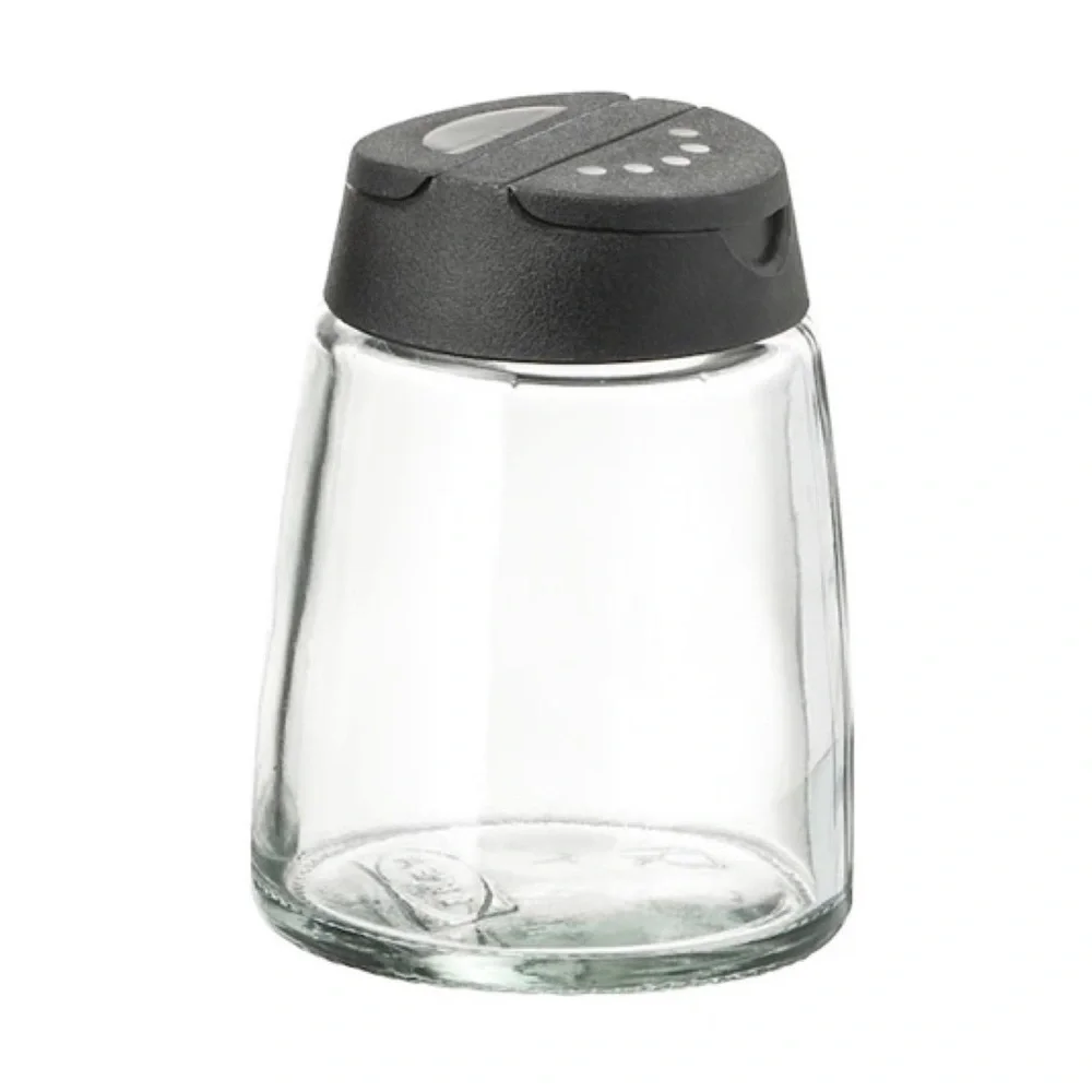 Glass 5oz Spice Jar with Black Lid